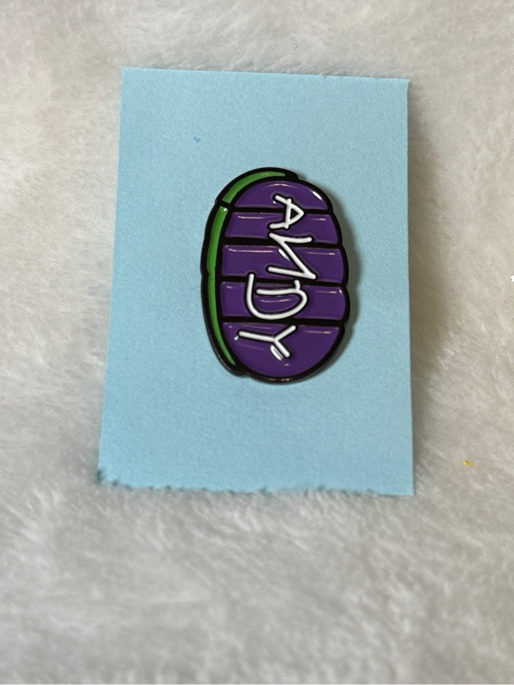 New Toy Story themed “Andy” Signed Buzz Lightyear Shoe Enamel Pin